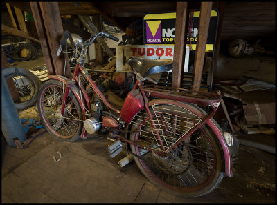 An old moped in the attic