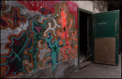 Graffiti inside the old dressing rooms - Ytong