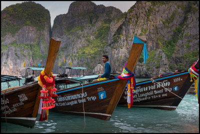 Longboats at Maya beach