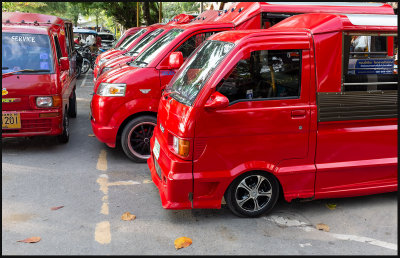 Ao Nang red taxicabs