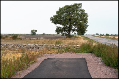 Crazy farmer stopped bicykel-road by building new stone walls