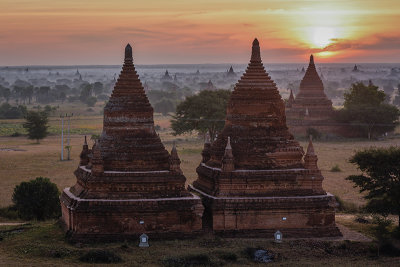 Stupas at Sunrise