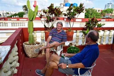 CUBA_3816 Sam and Tom on the rooftop patio of our casa particular