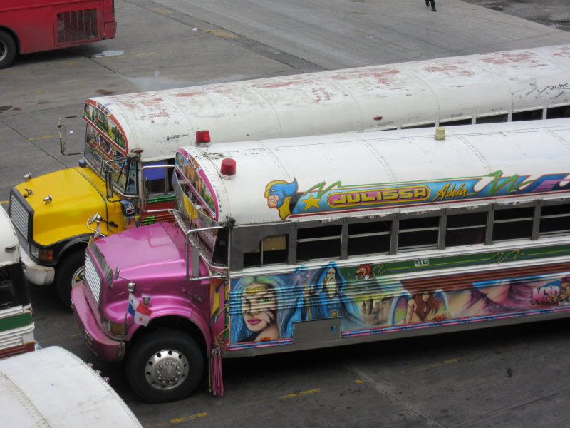 Colourfully painted with big exhaust pipes