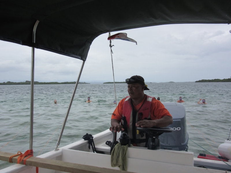 Pulled behind the boat
