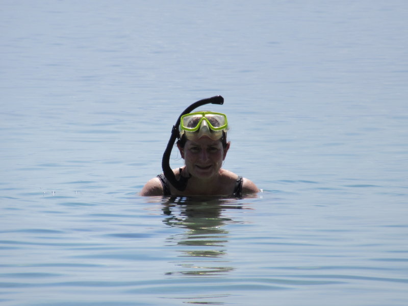 Jackie in the warm, calm water