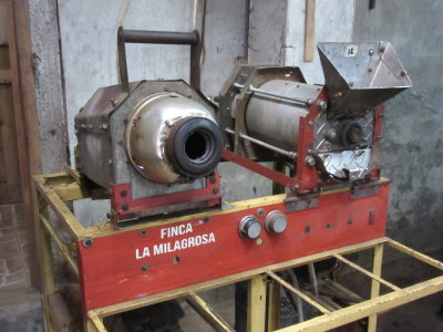 Roasting machine made from parts of an old jeep