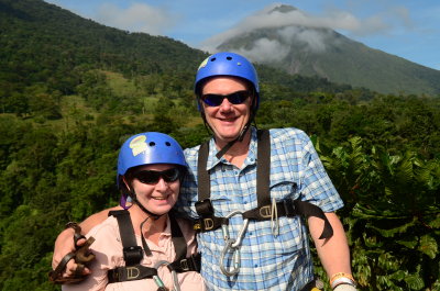Ready for ziplining at Volcan Arenal