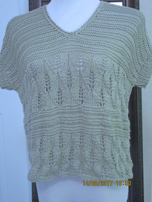 #292 Gray-olive summer cotton sweater