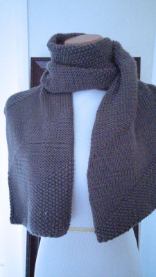 #297 Dark gray wool blend scarf 