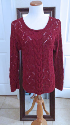 #309 Burgundy cotton blend sweater