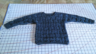 #314 Blue cotton blend sweater for baby