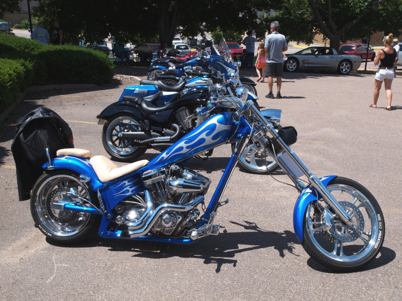 My Chopper And Some Of The Competition...Blue Was Popular In This Row 