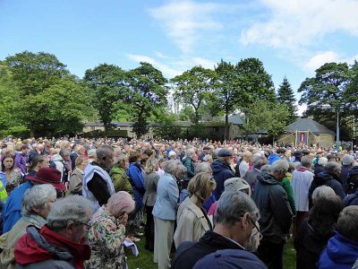 so many people at the open air service