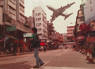 Old photo of Kai Tak flight path