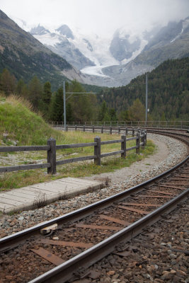 Train through the mountains