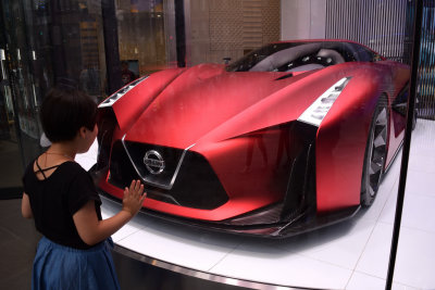 Admiring a Nissan in Ginza. Tokyo