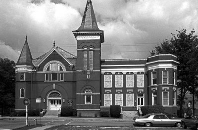 The old First Baptist Church building, Anderson, SC.  1974.