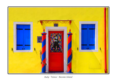  Italy - Venice - Burano Island - Yellow house on Fondamenta della Giudecca 