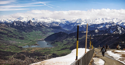 View from Mount Rigi to Gotthard and Lauwerz-Lake