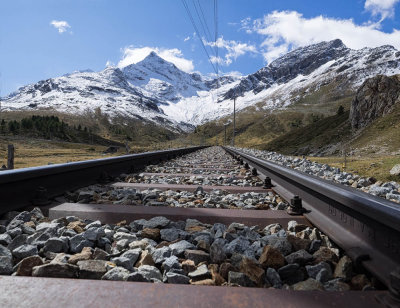 Train tracks to Bernina Hospiz