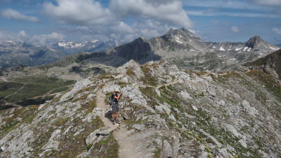 Enjoying the mountain view.