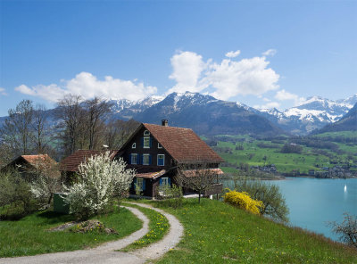 Farmer house on lake Sarnen