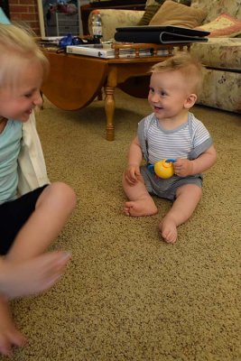 Sister and Brother Laugh