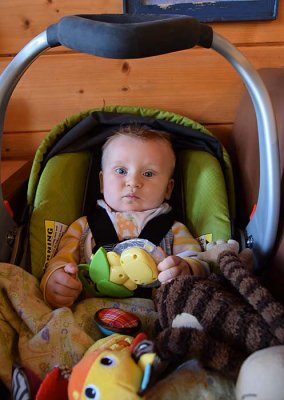 A Boy In His Car Seat