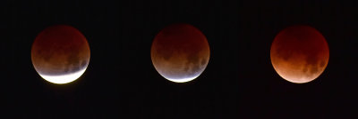 Three Stages of the Super Blue Moon Lunar Eclipse