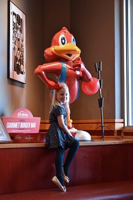Posing with Red Robin