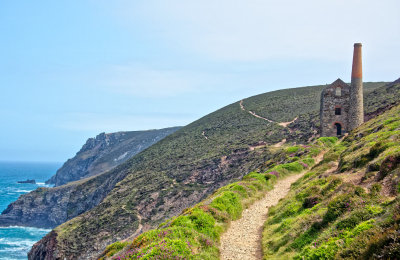 St Agnes head and Wheal Coates engine house