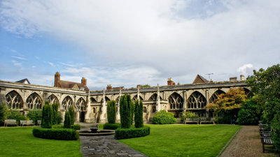 The cloister courtyard
