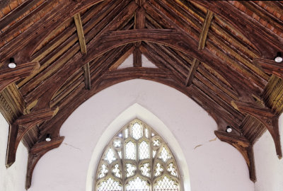 Detail of C15th hammer-beam roof