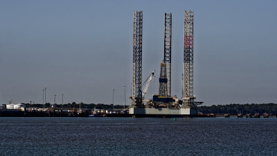 Drilling (?) rig off Parkeston Quay