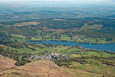 Coniston village and North end of Coniston Water