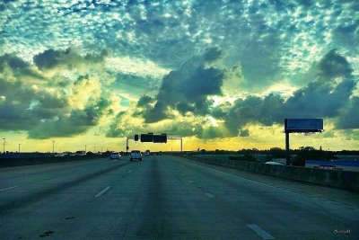 Driving into a Florida sunset
