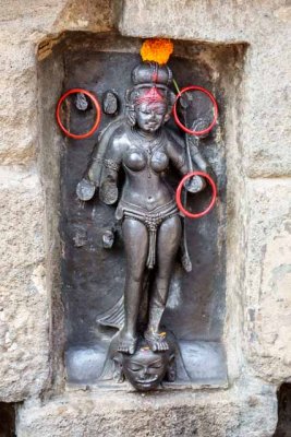 Statue of Kali Standing on a Human Head