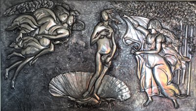 Birth of Venus Botticelli, replica, aluminum 100x60cm