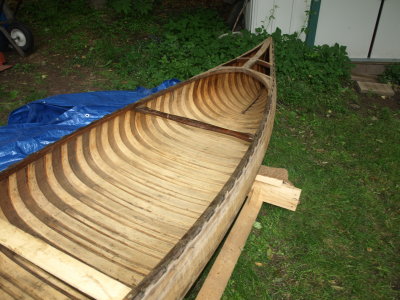The inside of the Canoe as It Gets Stripped