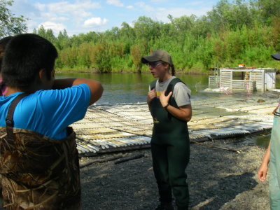 Discussing the fish weir