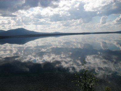 Clouds and glassy water