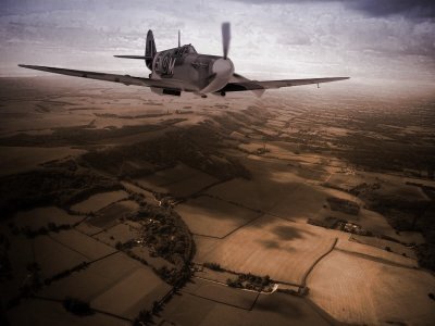 Spitfire over West Sussex.