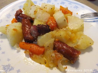 Papas con Longaniza