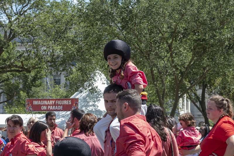 All ages take part in the human towers