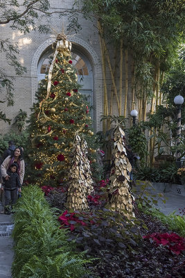 Holiday decorations in the Garden Court