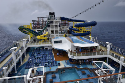 The first day at sea was rainy and gloomy