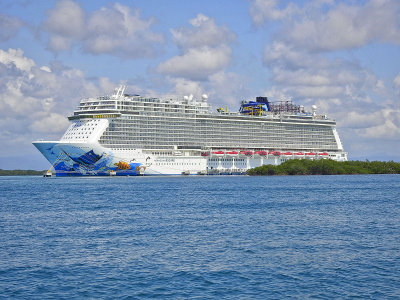 Norwegian Escape at Harvest Caye, Belize