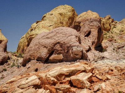 Multicolored rock formations