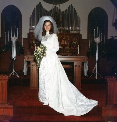 My bride at the altar in January, 1972
